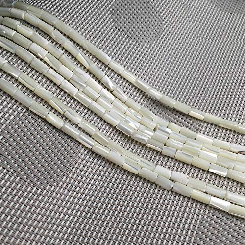 Zotoone Natural Mother of Pearl Shell Cylinder Tube Loose Gemstone Beads for Jewelry Making 4x8mm - Image 1
