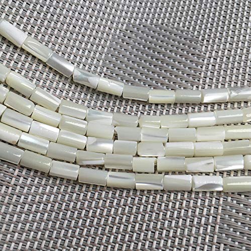 Zotoone Natural Mother of Pearl Shell Cylinder Tube Loose Gemstone Beads for Jewelry Making 4x8mm - Image 2