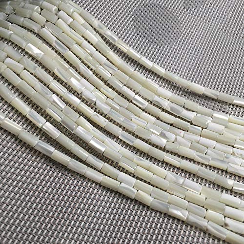 Zotoone Natural Mother of Pearl Shell Cylinder Tube Loose Gemstone Beads for Jewelry Making 4x8mm - Image 3