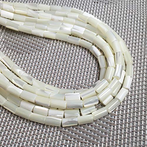 Zotoone Natural Mother of Pearl Shell Cylinder Tube Loose Gemstone Beads for Jewelry Making 4x8mm - Image 4