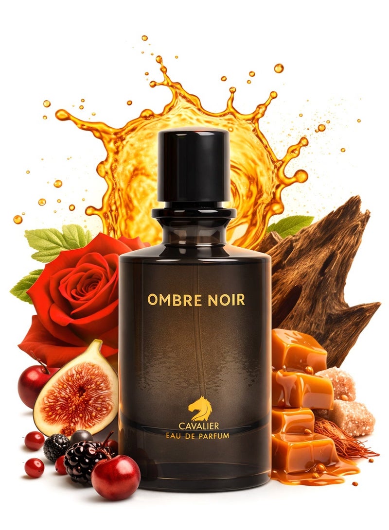 Cavalier Perfume Elegant Ombre Noir Perfume 100ml | Long Lasting Unisex Perfume with Amber, Oud, Leather & Rose Notes | Luxury Unisex Eau de Parfum - Image 1
