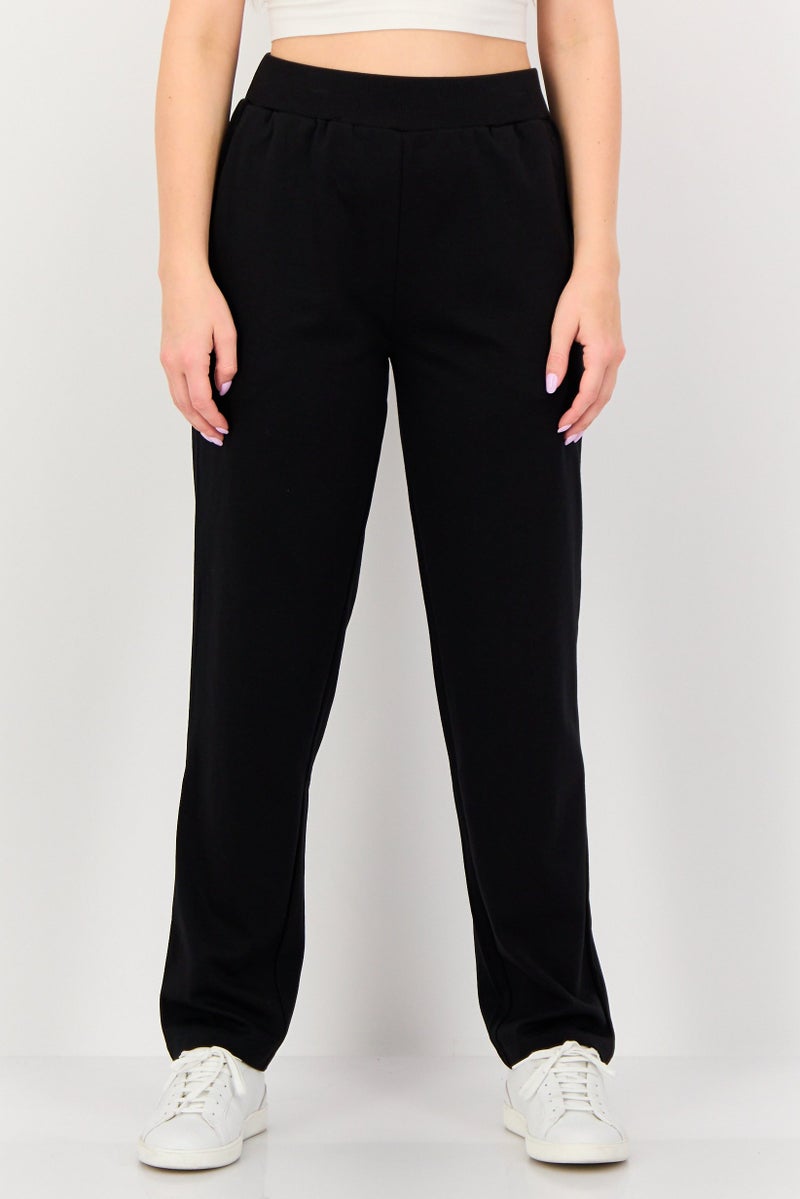 Algspar بنطلون نسائي بقصة عادية مستقيمة الساق، أسود - Image 1