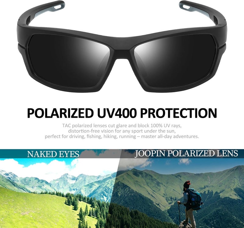 Joopin نظارات شمسية رياضية مستقطبة UV400 حماية تغطي الوجه نظارات شمسية للرجال والنساء - Image 3