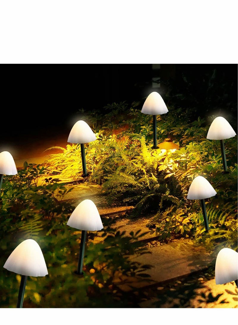 SYOSI Solar-Powered Pathway Lights, 12 Pcs Mini Solar Mushroom Light Outdoor Waterproof Cute Shaped Landscape Lights for Landscapes, Gardens, Pathways, Walkways and Driveways (Warm White)  - Image 1