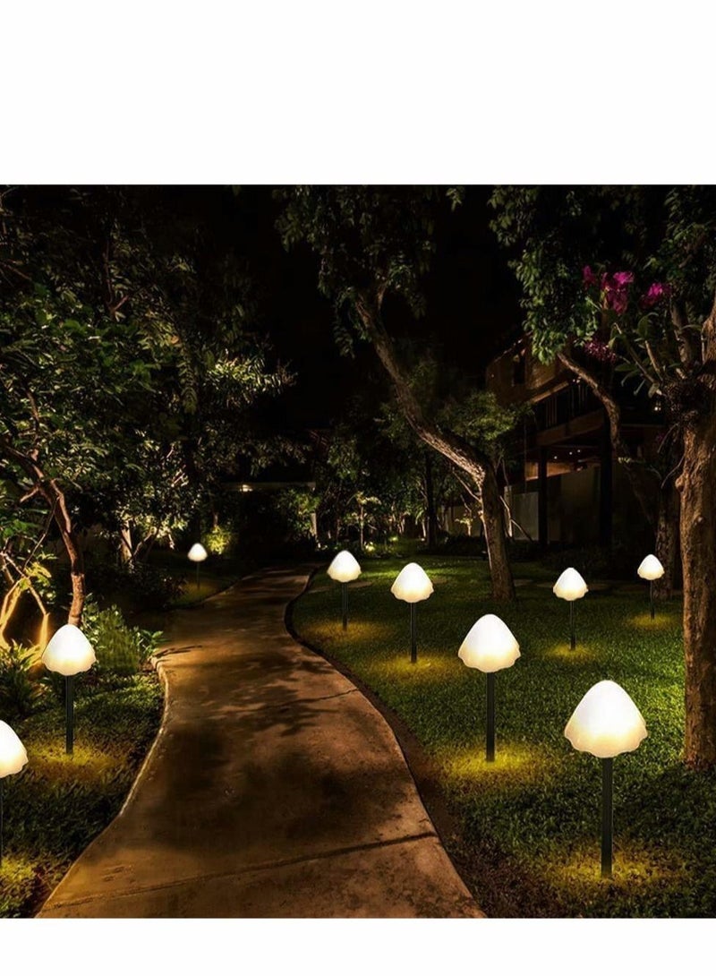 SYOSI Solar-Powered Pathway Lights, 12 Pcs Mini Solar Mushroom Light Outdoor Waterproof Cute Shaped Landscape Lights for Landscapes, Gardens, Pathways, Walkways and Driveways (Warm White)  - Image 2