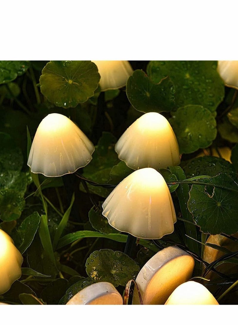 SYOSI Solar-Powered Pathway Lights, 12 Pcs Mini Solar Mushroom Light Outdoor Waterproof Cute Shaped Landscape Lights for Landscapes, Gardens, Pathways, Walkways and Driveways (Warm White)  - Image 3
