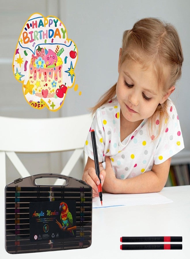 SKYWORK 12pcs Colourful Art Markers Sketch Pens Tip Brush Pens Felt Tip Art Markers Pen Set Colors for Kids and Adults Colouring Book Supplies Fineliner Tip Brush Marker for Drawing Sketching - Image 3