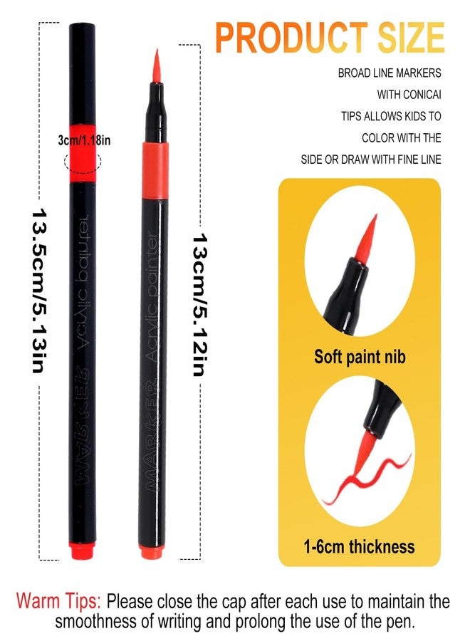 SKYWORK 12pcs Colourful Art Markers Sketch Pens Tip Brush Pens Felt Tip Art Markers Pen Set Colors for Kids and Adults Colouring Book Supplies Fineliner Tip Brush Marker for Drawing Sketching - Image 2