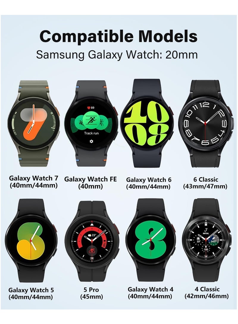 20MM Silicone Strap Compatible With Samsung Galaxy Watch 7 40mm/44mm,No Gap Soft Strap for Galaxy Watch 6,5,4,FE Band 40mm/44mm,Black - Image 3