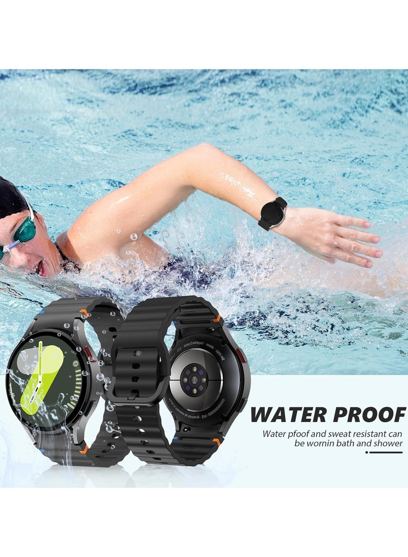 20MM Silicone Strap Compatible With Samsung Galaxy Watch 7 40mm/44mm,No Gap Soft Strap for Galaxy Watch 6,5,4,FE Band 40mm/44mm,Black - Image 5