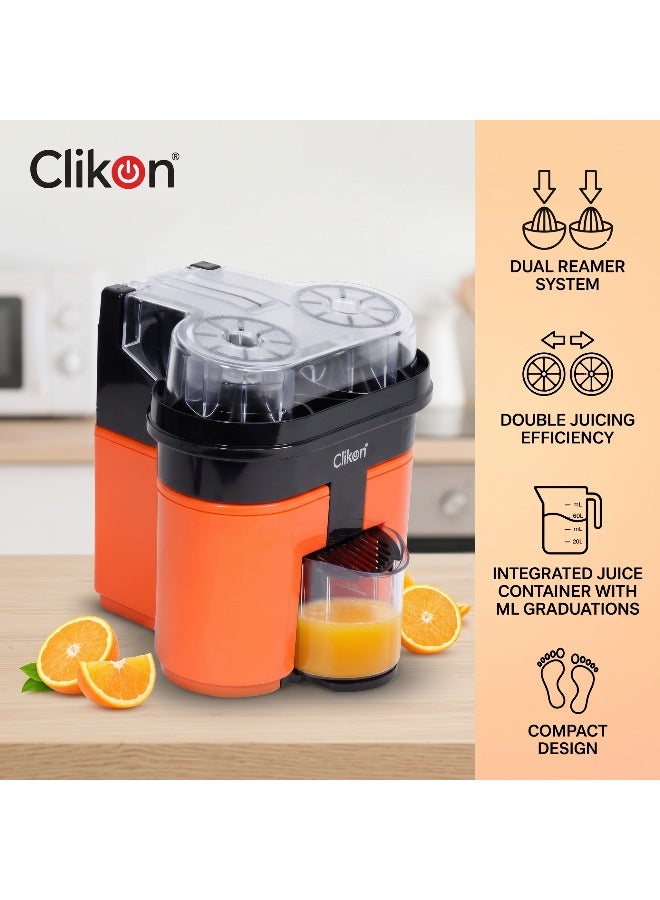 Clikon Citrus Juicer | 90W Power | Convenient Citrus Juice Preparation | Practical Kitchen Appliance | 2-Year Warranty | CK2258 | Black & Orange 90 W CK2258 white - Image 3