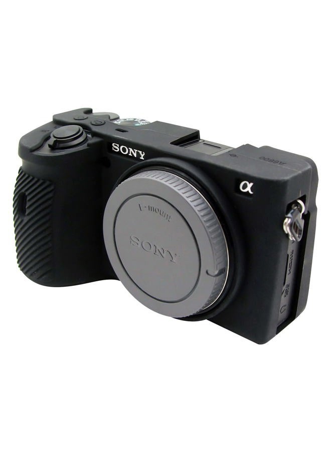 Easy Hood حافظة لكاميرا سوني A6600 ألفا 6600 ILCE-6600 بدون مرآة، غلاف واقي من السيليكون الناعم المقاوم للخدوش (أسود) - Image 1