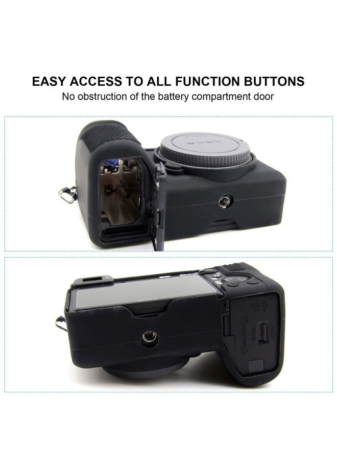Easy Hood حافظة لكاميرا سوني A6600 ألفا 6600 ILCE-6600 بدون مرآة، غلاف واقي من السيليكون الناعم المقاوم للخدوش (أسود) - Image 5