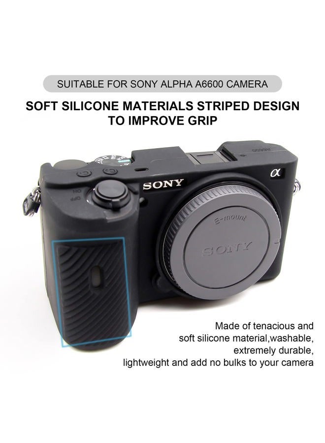 Easy Hood حافظة لكاميرا سوني A6600 ألفا 6600 ILCE-6600 بدون مرآة، غلاف واقي من السيليكون الناعم المقاوم للخدوش (أسود) - Image 2