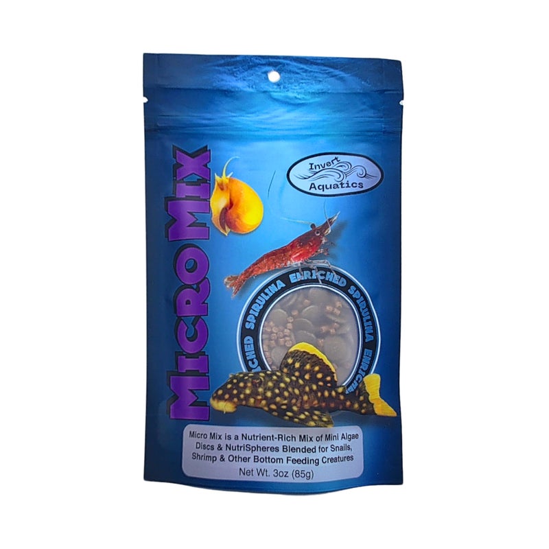 Invert Aquatics Micro Mix - Sinking Blended Diet for Snails, Shrimp & Bottom Feeding Fish (3 oz (85g)) - Image 1