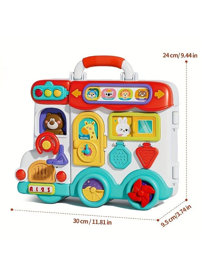 54-in-1 Multi Functional Busy Car Toy for Youngsters 1-3 - Bilingual English & Spanish Early Learning with Interactive Activities (Shapes, Numbers, Letters) Educational Gift Boys Girls, White/Red, Battery Powered, - Image 5