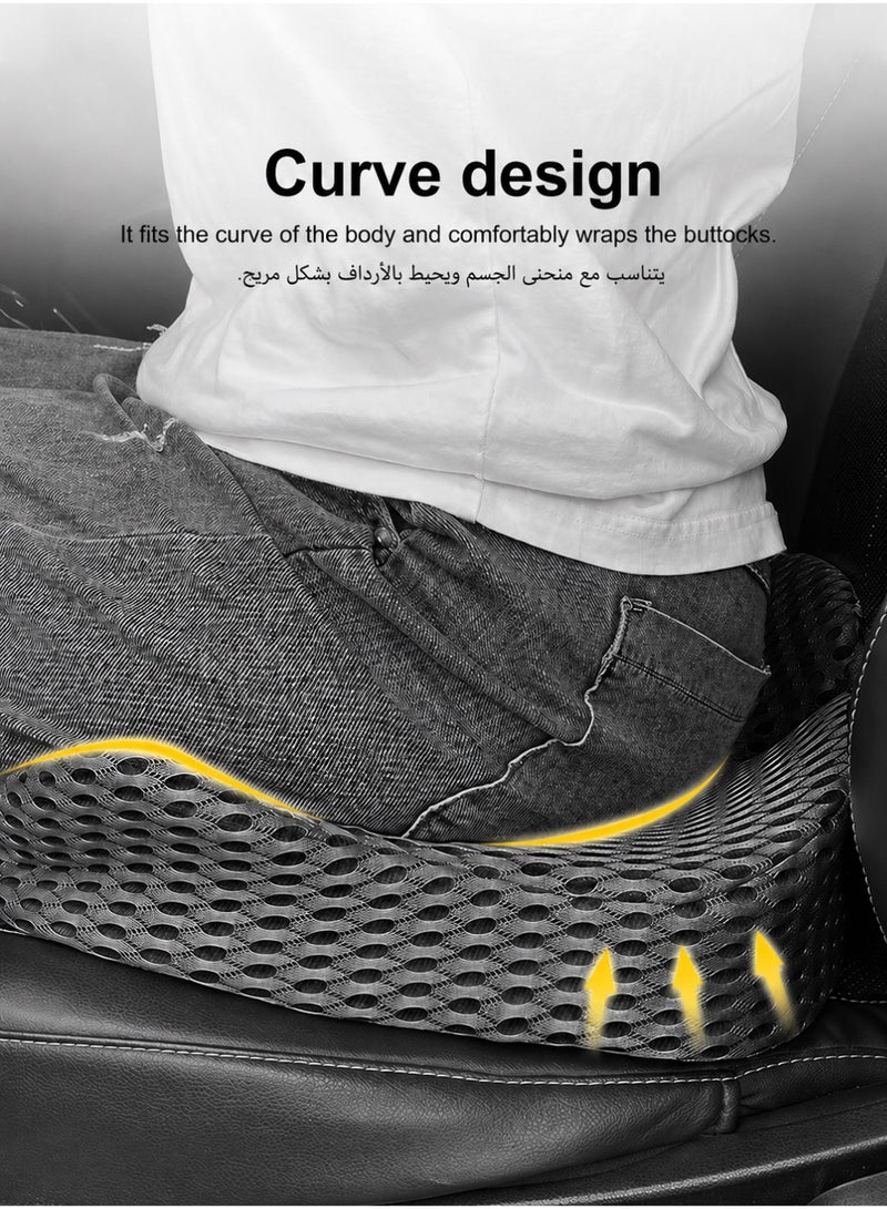 Haomian Upgraded Thick Car Seat Cushion, Breathable 3D Mesh Memory Foam, Widen Design for Hip Support, Relieves Pain & Improves Posture - Image 2