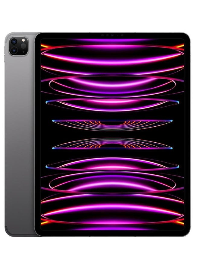 ابل  iPad Pro 2022 (الجيل السادس) مقاس 12.9 بوصة وسعة 128 جيجابايت ويدعم الجيل الخامس 5G باللون الرمادي - إصدار الشرق الأوسط - Image 1