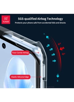 XUNDD VIVO V30 5G Case, Transparent Acrylic Back Panel + Black TPU Soft Frame Case Cover, Military Grade Anti-Drop Shockproof Case for VIVO V30, Super Anti-Fall Back Cover for VIVO V30 5G, Clear/Black  - Image 3