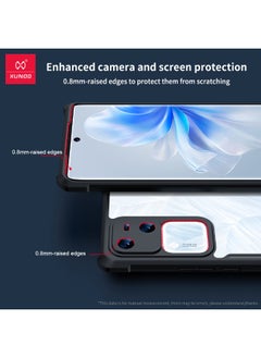 XUNDD VIVO V30 5G Case, Transparent Acrylic Back Panel + Black TPU Soft Frame Case Cover, Military Grade Anti-Drop Shockproof Case for VIVO V30, Super Anti-Fall Back Cover for VIVO V30 5G, Clear/Black  - Image 4