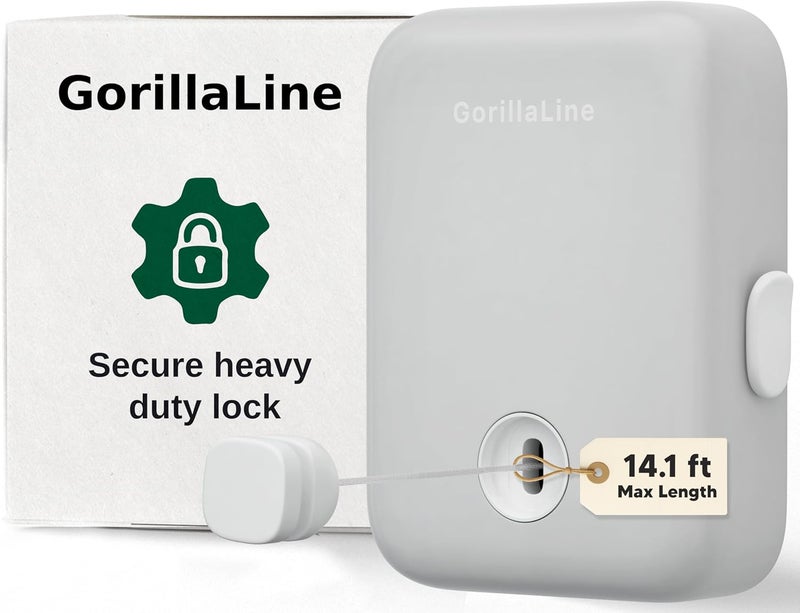GorillaLine Retractable Clothesline, Indoor and Outdoor, Heavy Duty Wall Mounted Laundry Line, Space Saving Drying Rack for Towels, Sheets and Clothing, Stainless Steel, for Bathroom, Balcony or RV - Image 1