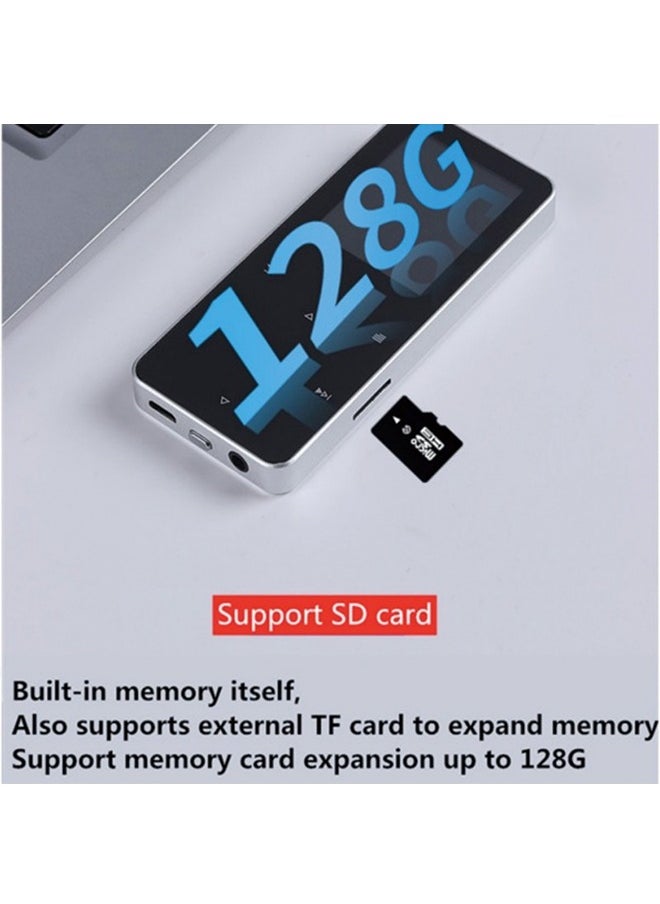 Generic - Metal Bluetooth MP3 Player with Touch Screen - 16GB Internal Memory + 128GB Expandable Card, Recording, FM, Bluetooth, and Speaker Function - Image 1
