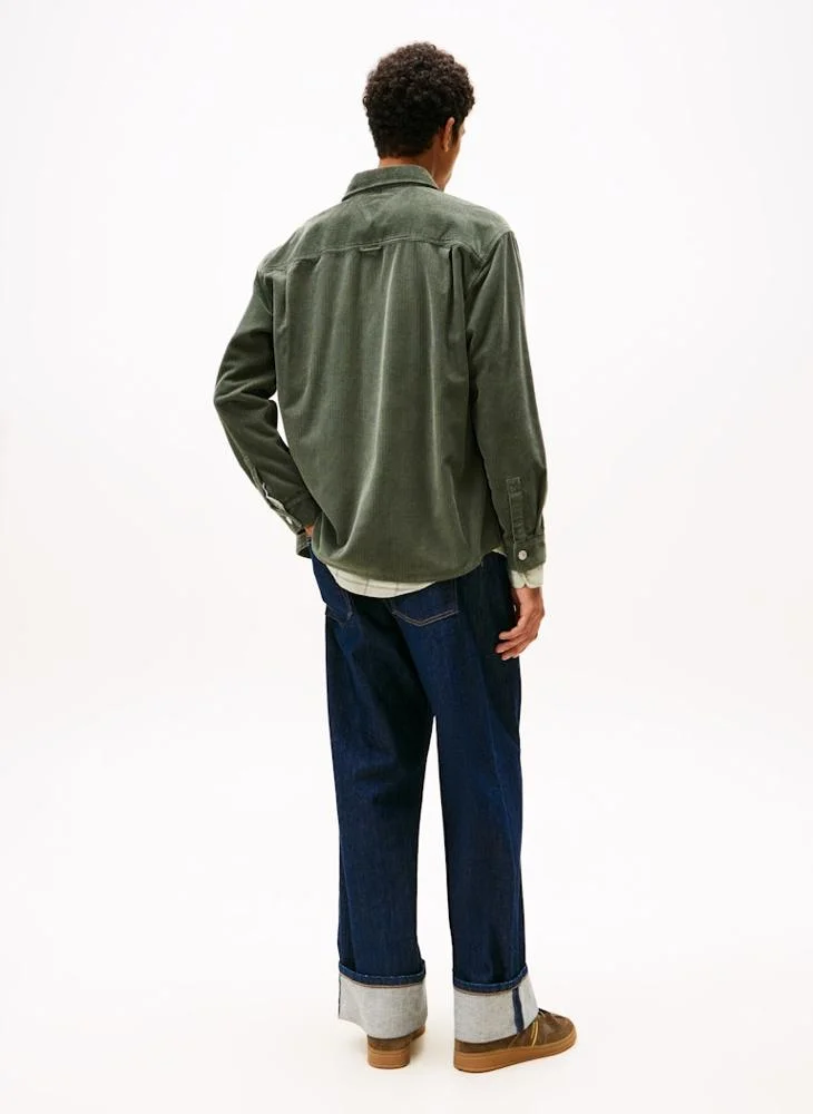 TOMMY JEANS  Logo Relaxed Fit Corduroy Shirt for Men | Best Price UAE