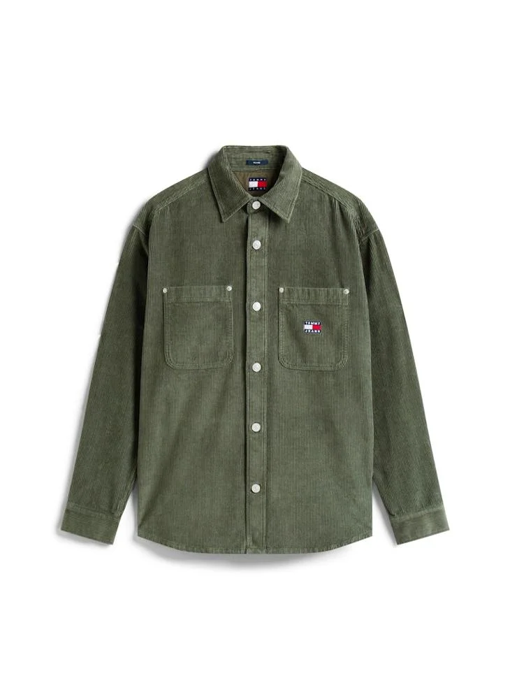 TOMMY JEANS  Logo Relaxed Fit Corduroy Shirt for Men | Best Price UAE