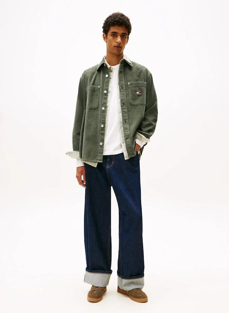 TOMMY JEANS  Logo Relaxed Fit Corduroy Shirt for Men | Best Price UAE