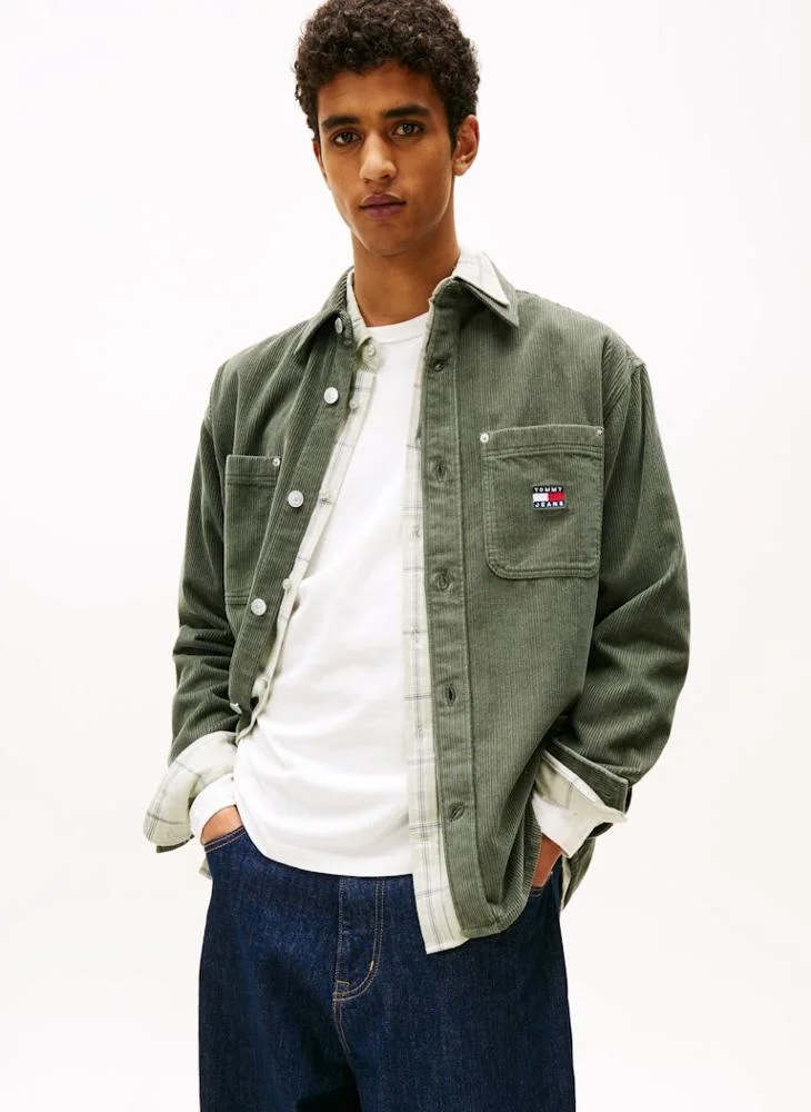 Logo Relaxed Fit Corduroy Shirt