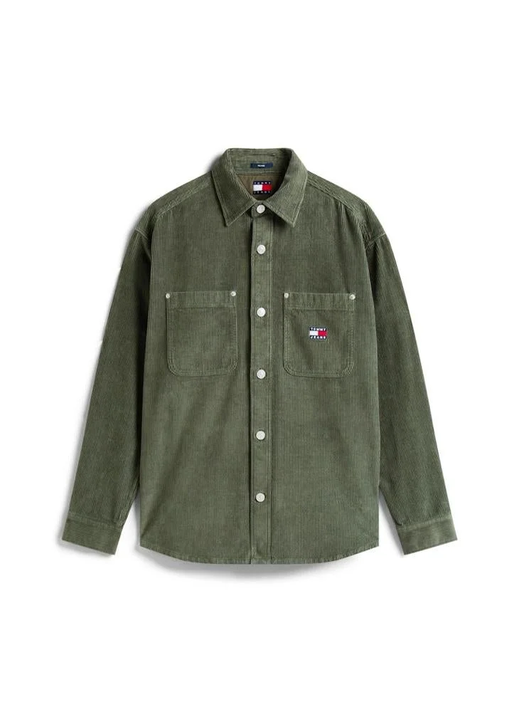 TOMMY JEANS Logo Relaxed Fit Corduroy Shirt