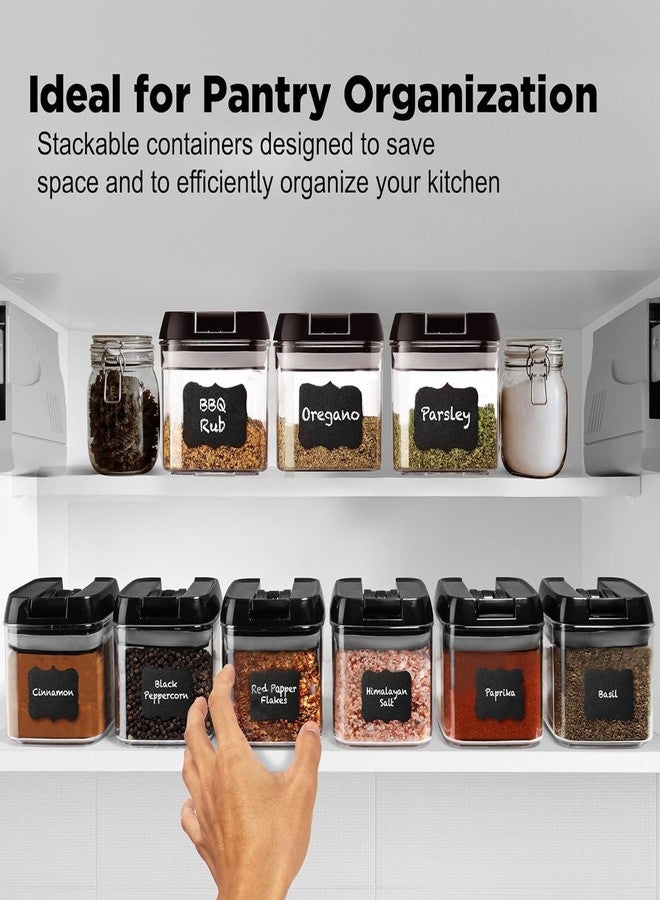 Shazo 9 PC Airtight Food Storage Containers - BPA Free Clear Plastic Snack & Spice Containers with Easy Lock Lids - Kitchen and Pantry Organization for Herbs, Coffee, Tea - 0.5L / 2.1 Cups - Image 5