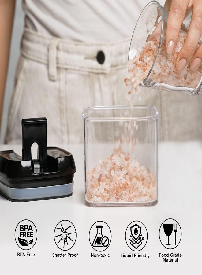 Shazo 9 PC Airtight Food Storage Containers - BPA Free Clear Plastic Snack & Spice Containers with Easy Lock Lids - Kitchen and Pantry Organization for Herbs, Coffee, Tea - 0.5L / 2.1 Cups - Image 4