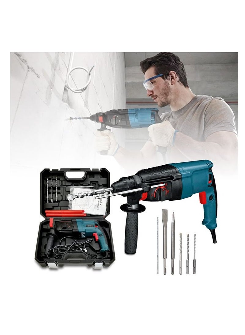 Hdmax 800W Rotary Hammer Drill With Chisels 28mm 800 W  1300 RPM