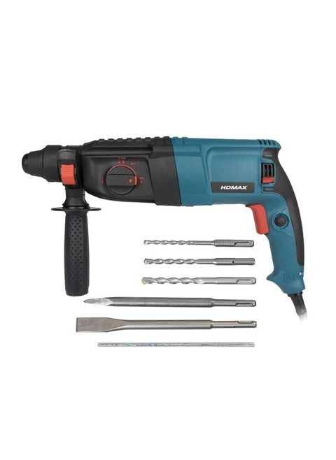 Hdmax 800W Rotary Hammer Drill With Chisels 28mm 800 W  1300 RPM