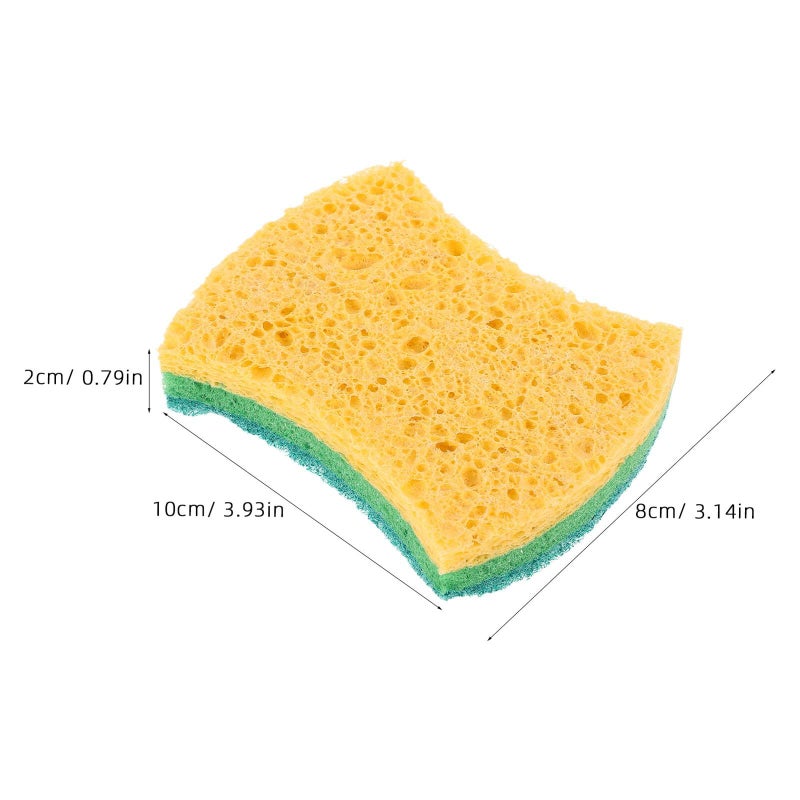 3 Layer Compressed Cellulose Dish Scrubbers 12 Pack Heavy Duty Kitchen Sponges - Image 3
