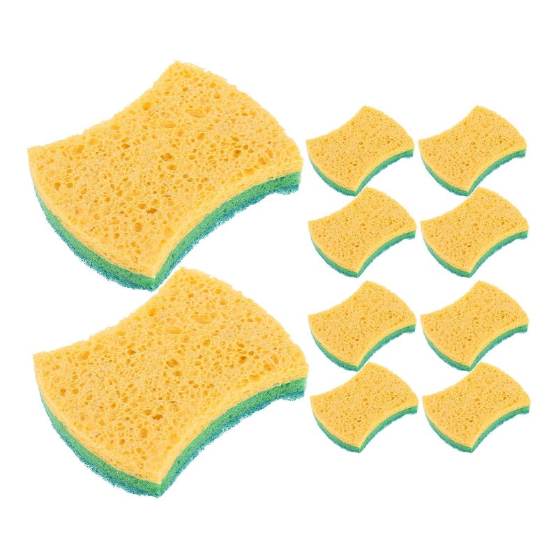 3 Layer Compressed Cellulose Dish Scrubbers 12 Pack Heavy Duty Kitchen Sponges - Image 2