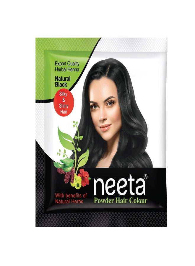 Neeta Henna Based Hair Color Natural Black 10g Pack of 10, Silky Soft and Shiny Powder Hair Colour with Benefits of 5 Natural Herbs - Image 2