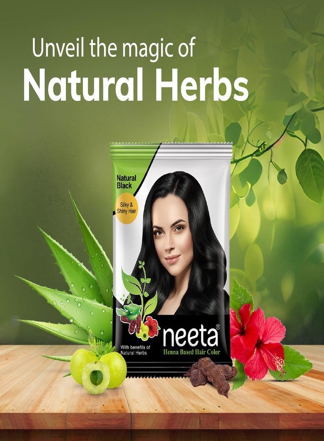 Neeta Henna Based Hair Color Natural Black 10g Pack of 10, Silky Soft and Shiny Powder Hair Colour with Benefits of 5 Natural Herbs - Image 4
