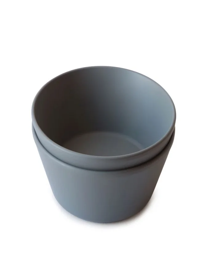mushie Set Of 2 Round Dinner Bowls - Smoke