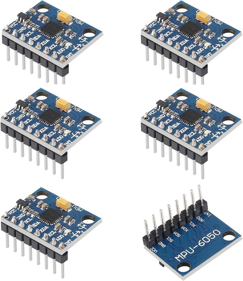 AITIAO 6PCS Pre-Soldered GY-521 MPU-6050 MPU6050 3 Axis Accelerometer Gyroscope Module 6 DOF 6-axis Accelerometer Gyroscope Sensor Module 16 Bit AD Converter Data Output IIC I2C - Image 1