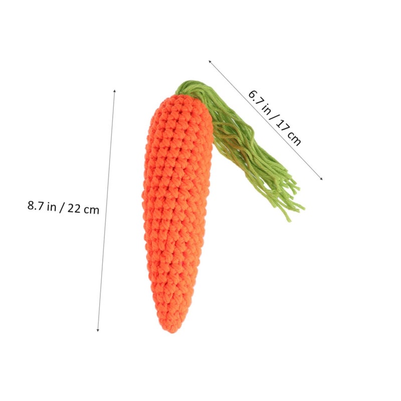 Crochet Carrot Toy For Boys And Girls Multifunctional Knit Fruit Photo Prop - Image 3