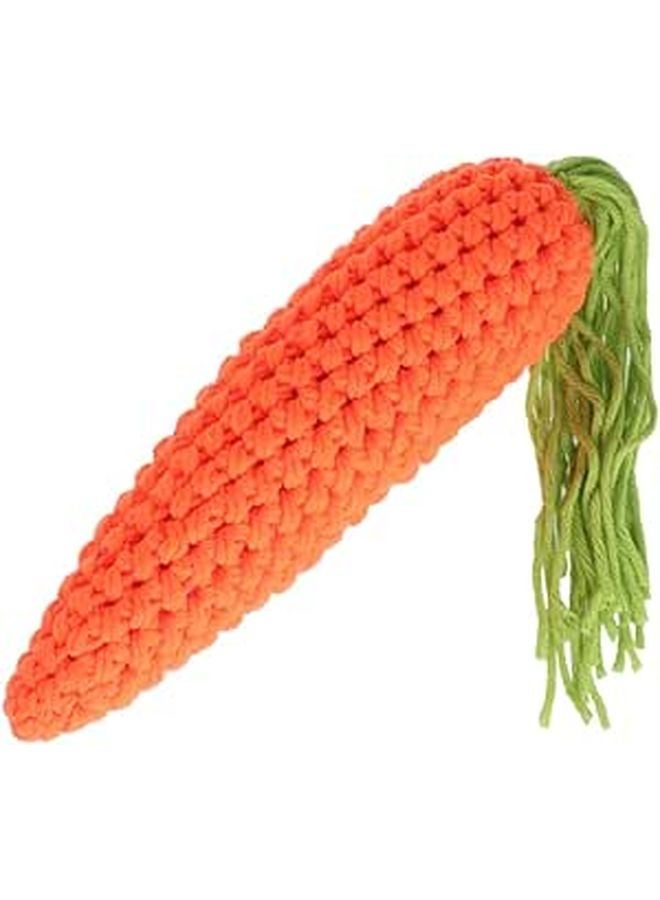Crochet Carrot Toy For Boys And Girls Multifunctional Knit Fruit Photo Prop - Image 1