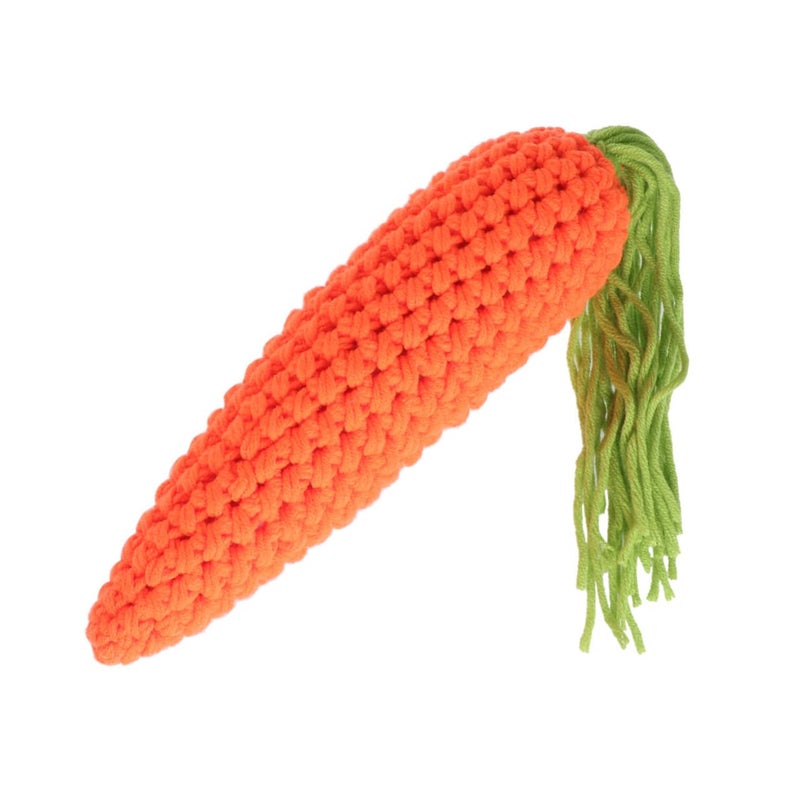 Crochet Carrot Toy For Boys And Girls Multifunctional Knit Fruit Photo Prop - Image 2
