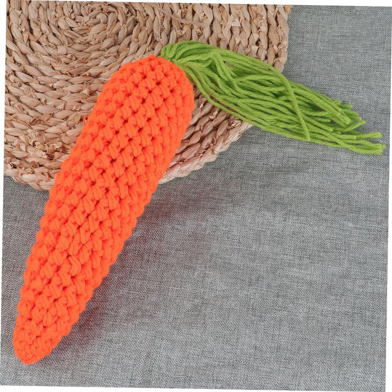 Crochet Carrot Toy For Boys And Girls Multifunctional Knit Fruit Photo Prop - Image 5