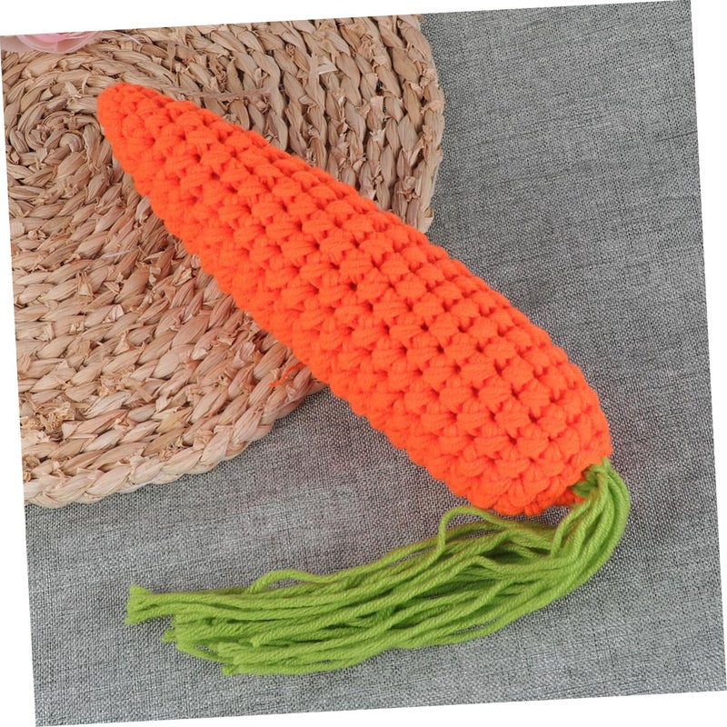 Crochet Carrot Toy For Boys And Girls Multifunctional Knit Fruit Photo Prop - Image 4