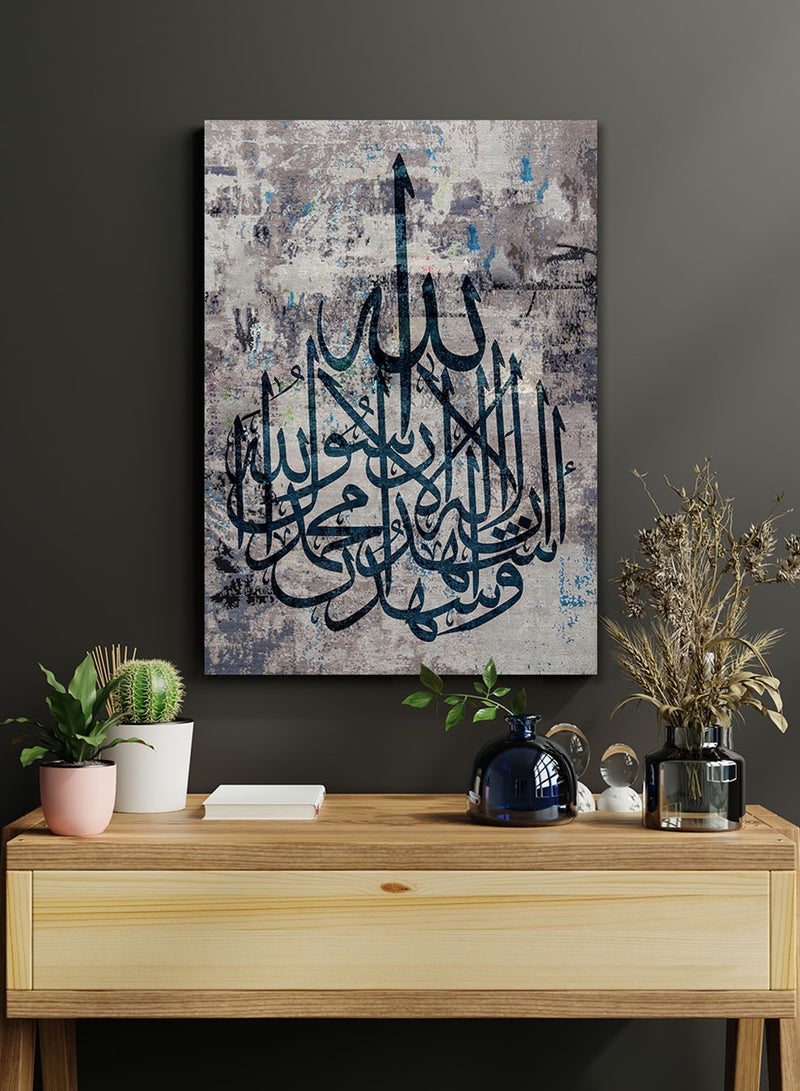 LOWHA Framed Canvas Wall Art Stretched Over Wooden Frame with islamic Art The Shahada Painting - Image 3