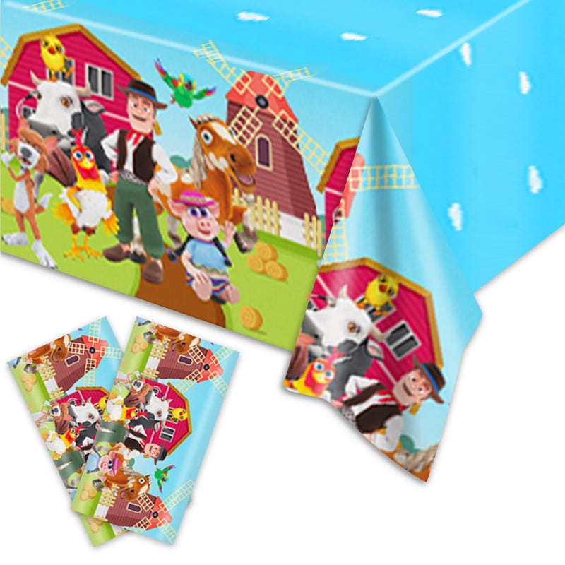 Bahteliv 2Pack Lai Granja De Zenoon Tablecloth Disposable Tablecover Birthday Party Supplies and Decorations for Kid Boy Baby Shower Rectangle Tables 70"X42" - Image 1