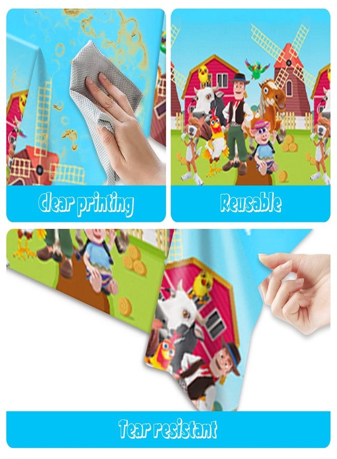 Bahteliv 2Pack Lai Granja De Zenoon Tablecloth Disposable Tablecover Birthday Party Supplies and Decorations for Kid Boy Baby Shower Rectangle Tables 70"X42" - Image 4
