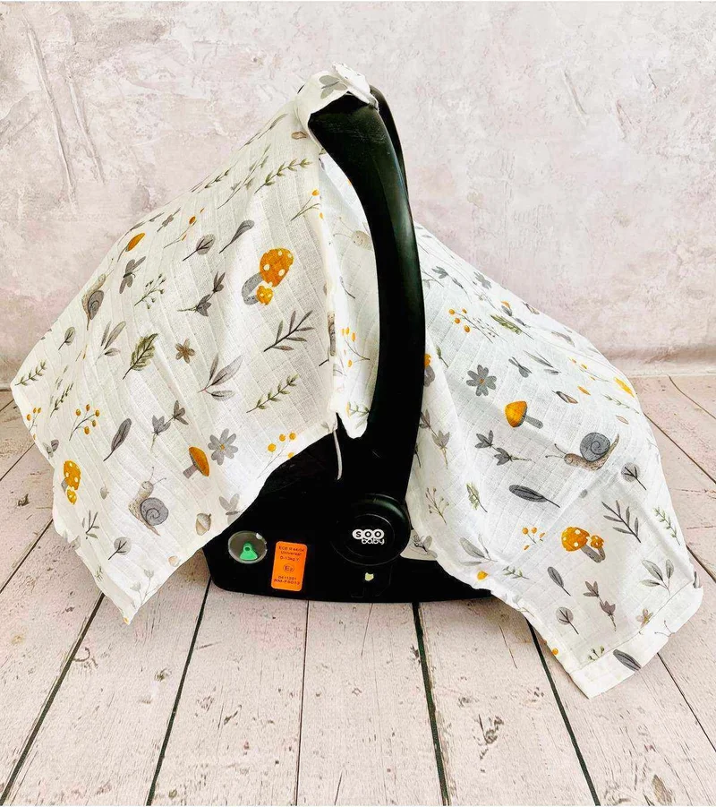 juniperus Snail Muslin Cloth Stroller Cover with Zipper
